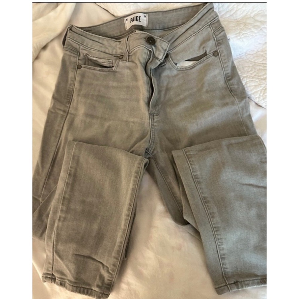 Paige Womens‎ Skinny Jeans Light Grey Stretch Denim Size 27